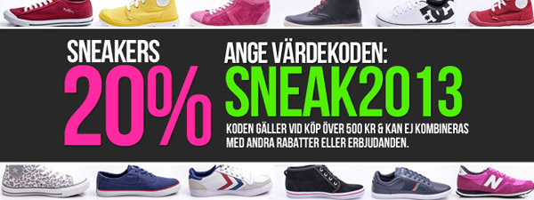Få 20% rabatt på sneakers hos Sportamore med rabattkod